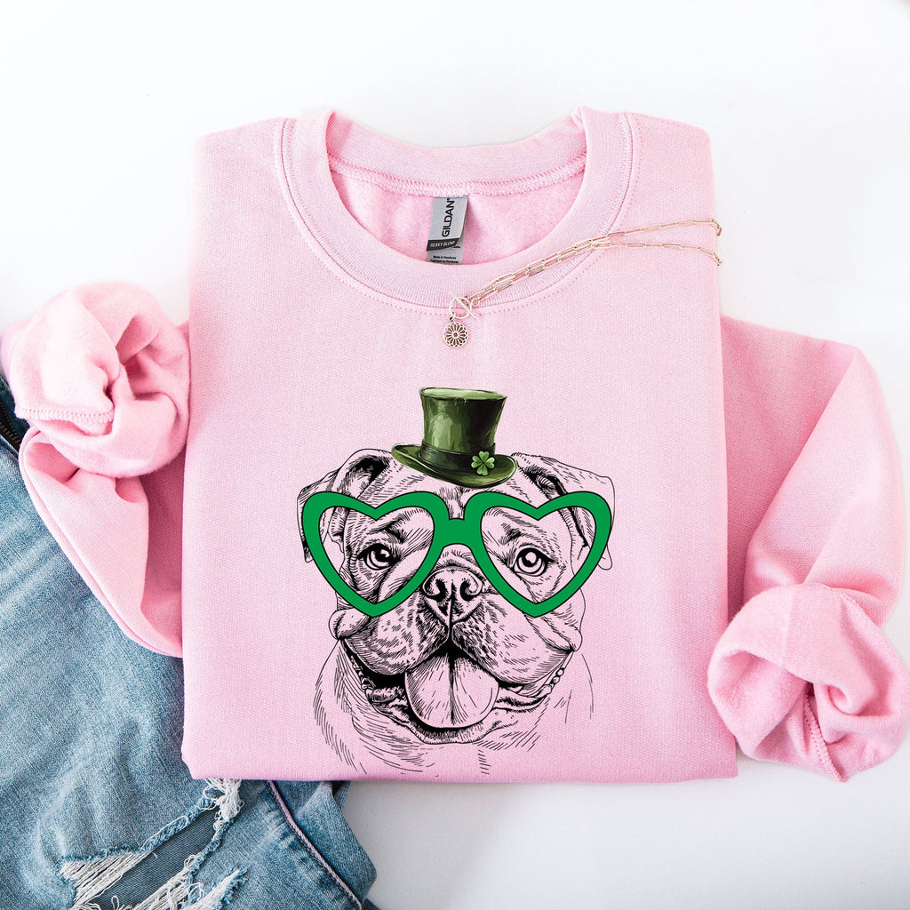English Bulldog, Adorable Dog, St Patrick's Day, Lucky, Irish Sweatshirt - Che Cose Belle