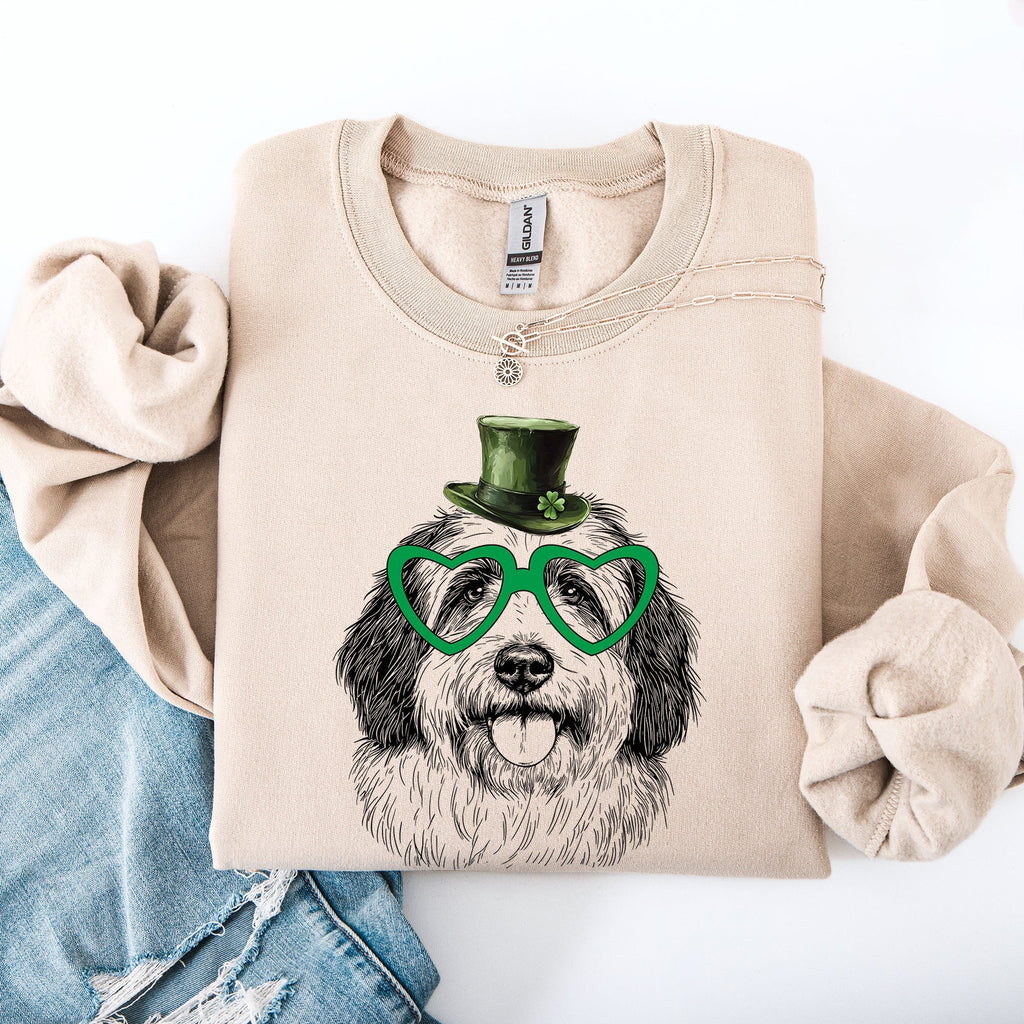 English Sheepdog, Adorable Dog, St Patrick's Day, Lucky, Irish Sweatshirt - Che Cose Belle