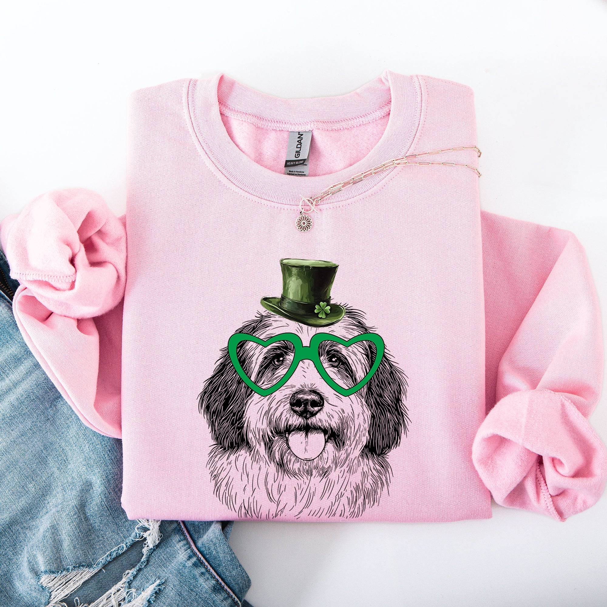 English Sheepdog, Adorable Dog, St Patrick's Day, Lucky, Irish Sweatshirt - Che Cose Belle