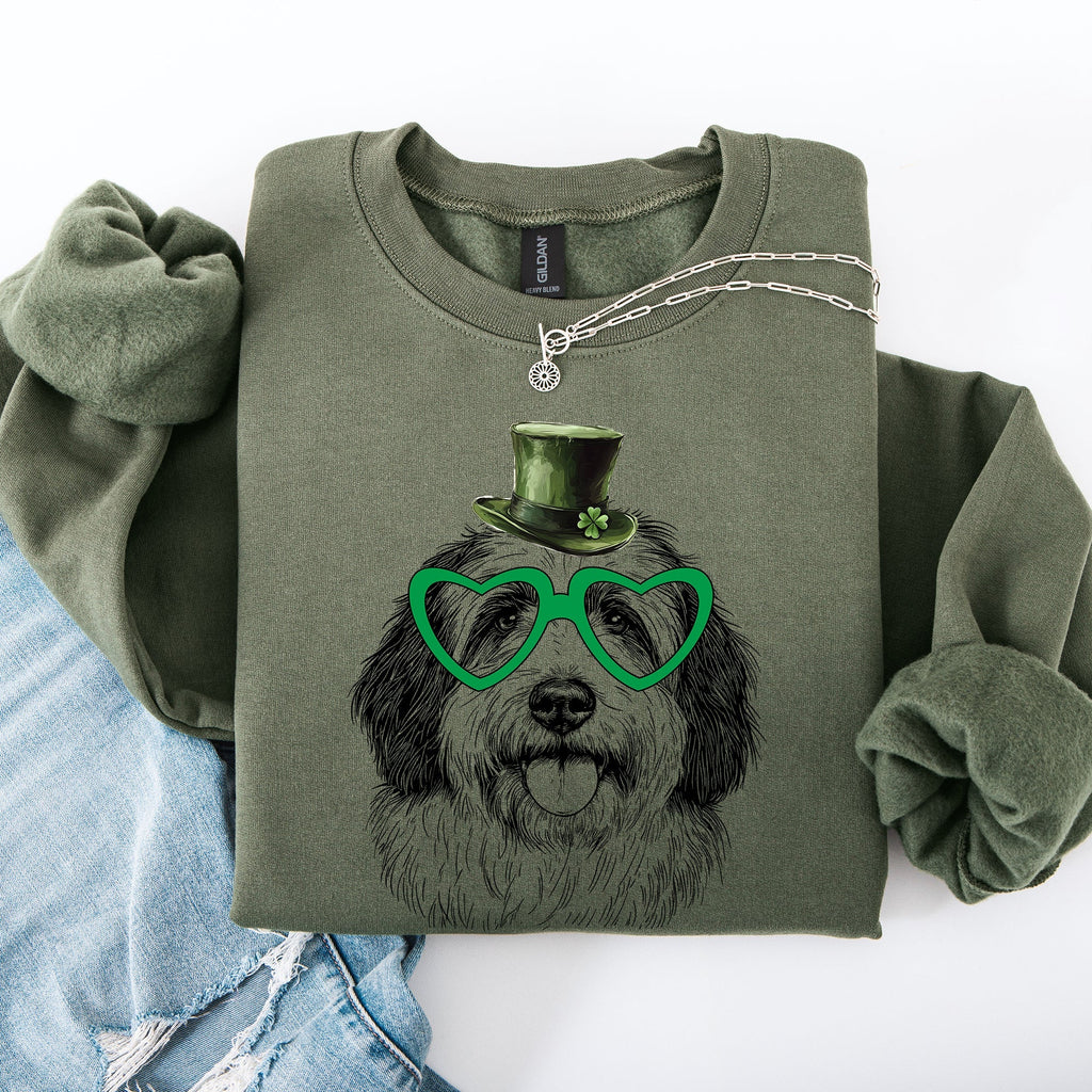 English Sheepdog, Adorable Dog, St Patrick's Day, Lucky, Irish Sweatshirt - Che Cose Belle