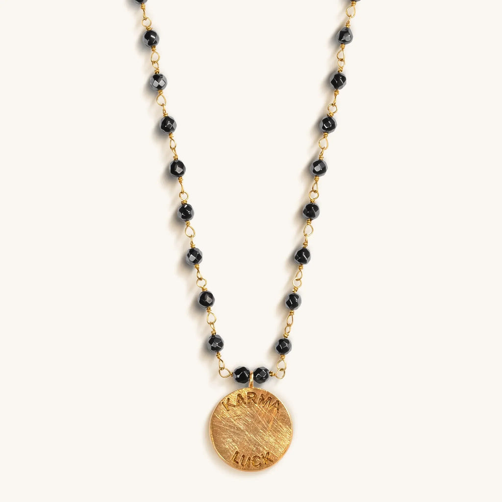 Enlightenment Hope - Hematite Lotus Necklace - Che Cose Belle