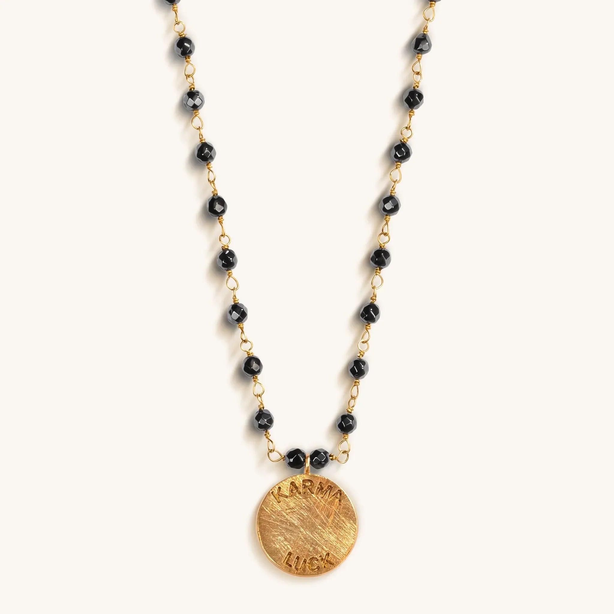 Enlightenment Hope - Hematite Lotus Necklace - Che Cose Belle