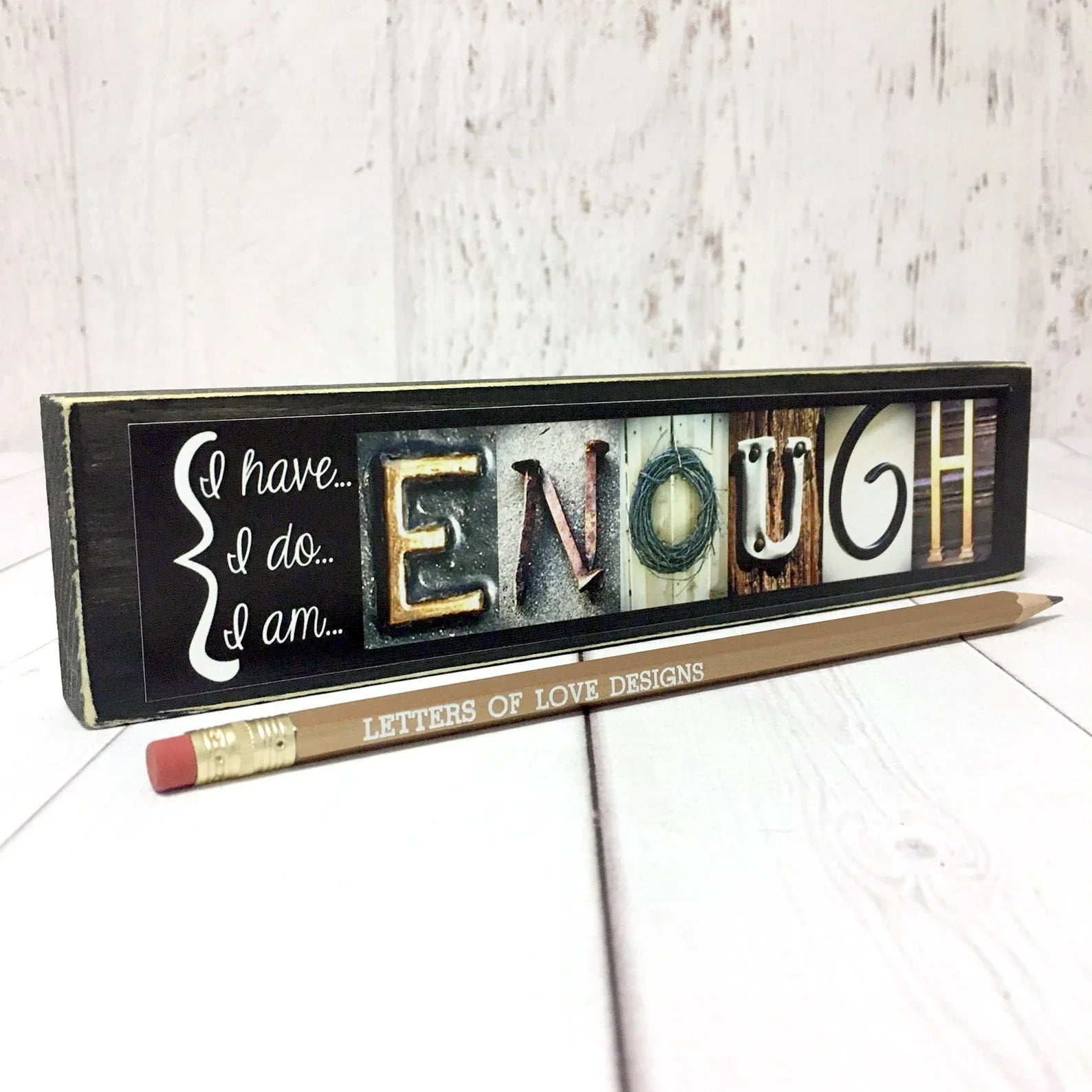 Enough Word Block | 6.5" x 1.5" | Letters of Love Designs - Che Cose Belle