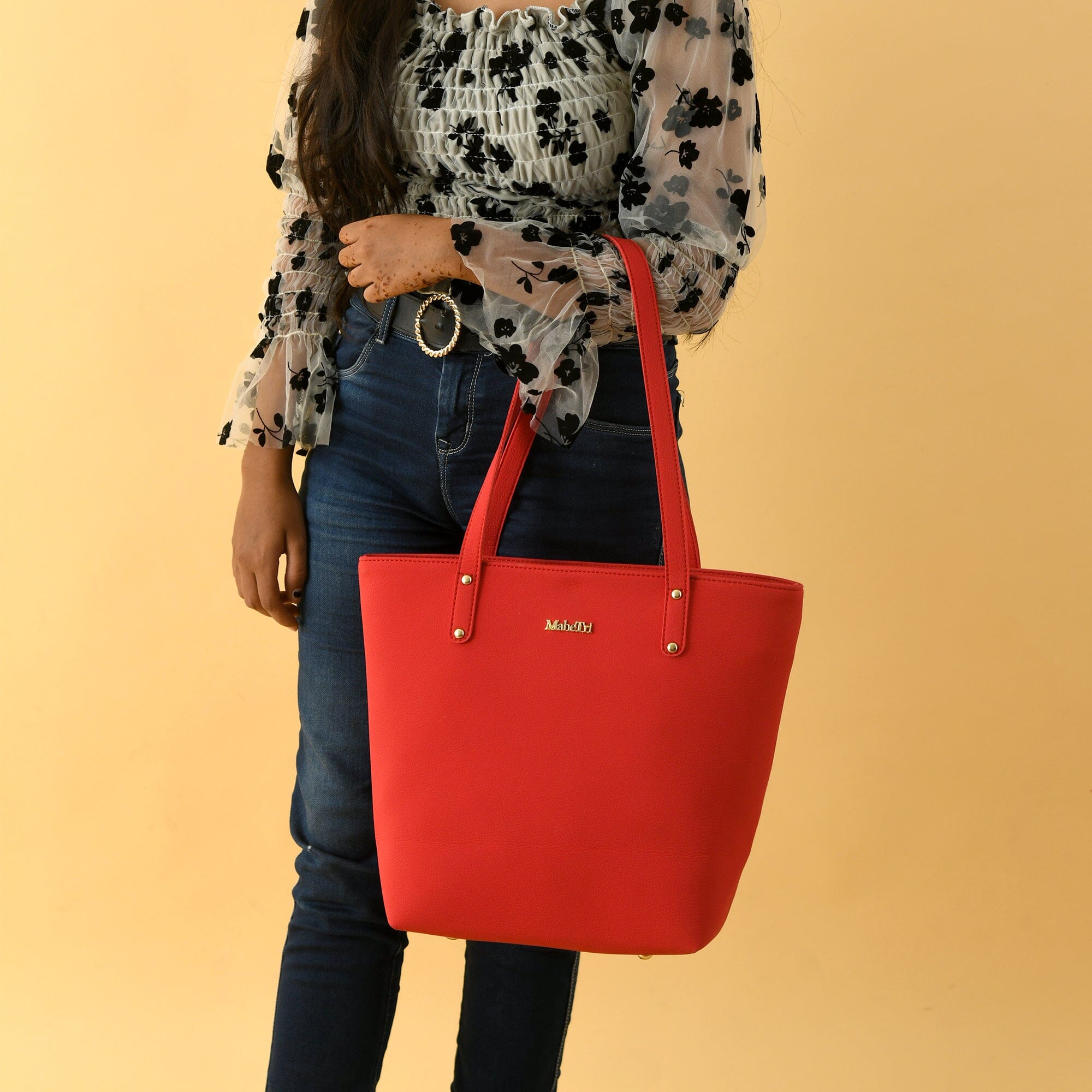 Era Vegan Leather Tote - Coral Red - Che Cose Belle