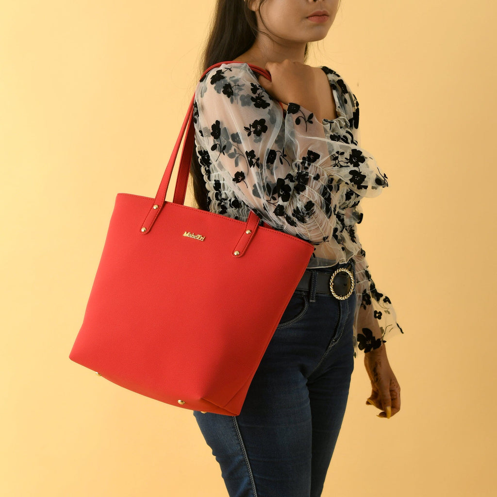 Era Vegan Leather Tote - Coral Red - Che Cose Belle