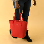 Era Vegan Leather Tote - Coral Red - Che Cose Belle