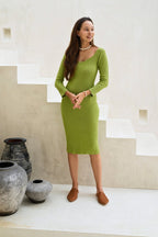 Erin Long Sleeves Knit dress in Limerick - Che Cose Belle