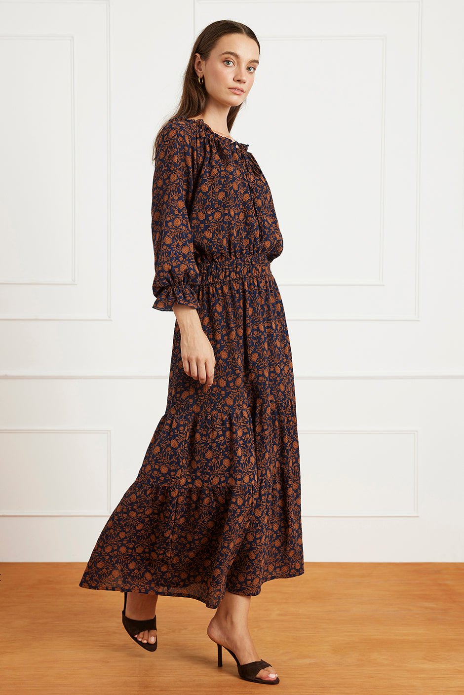 Esme Dress in Navy Batik - Che Cose Belle