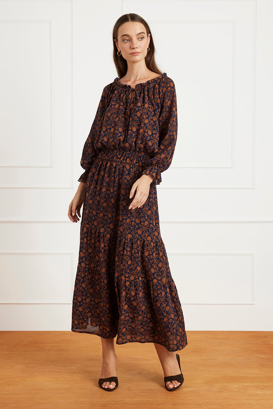 Esme Dress in Navy Batik - Che Cose Belle