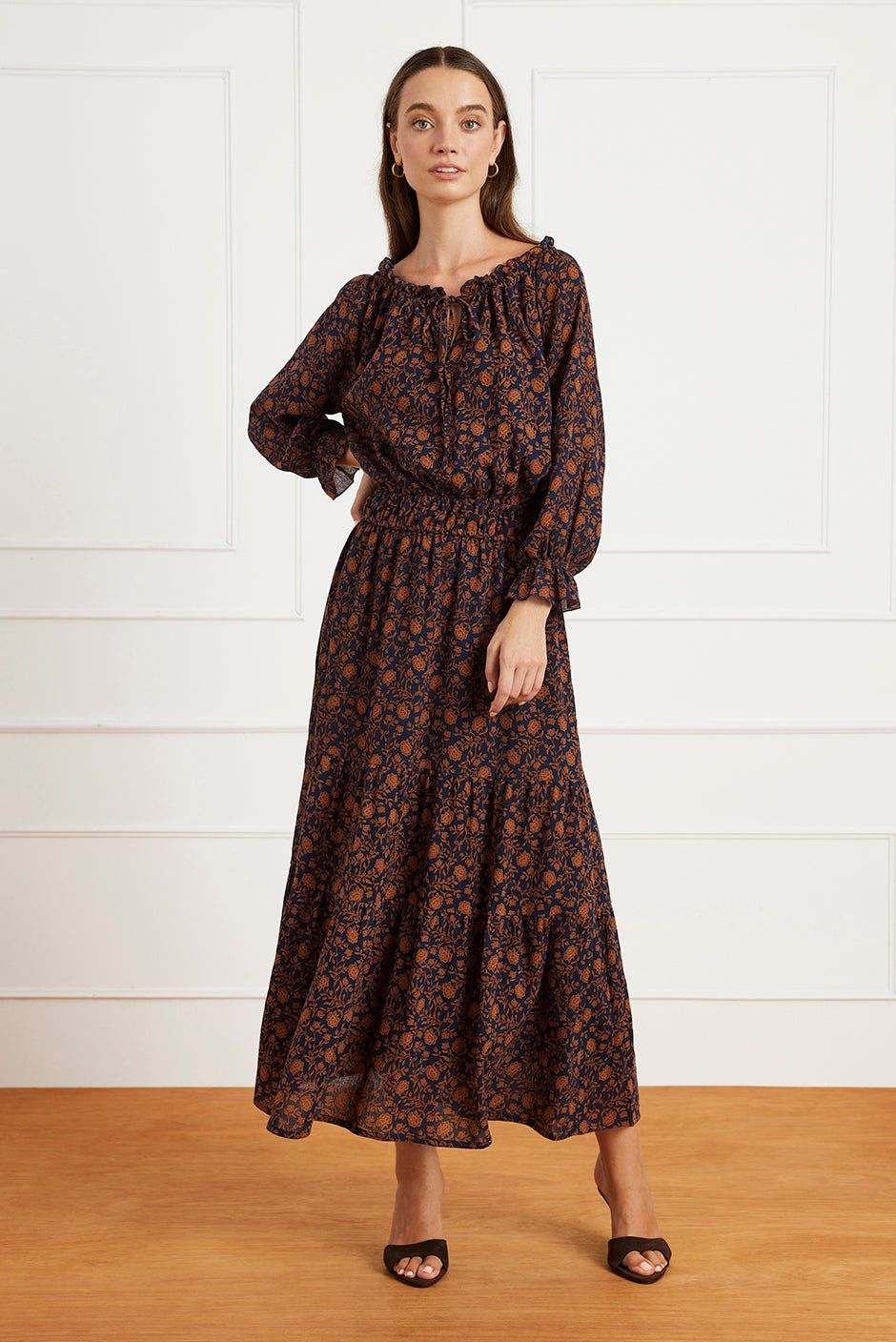 Esme Dress in Navy Batik - Che Cose Belle