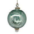 Etched Blown Glass Ball with Crystal Accents - Green - Che Cose Belle