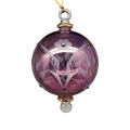 Etched Blown Glass Ball with Crystal Accents - Purple - Che Cose Belle