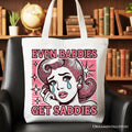 Even Baddies Get Saddies Tote Bag, Retro Crying Girl Pop Art for Stylish and Emotional Women - Che Cose Belle