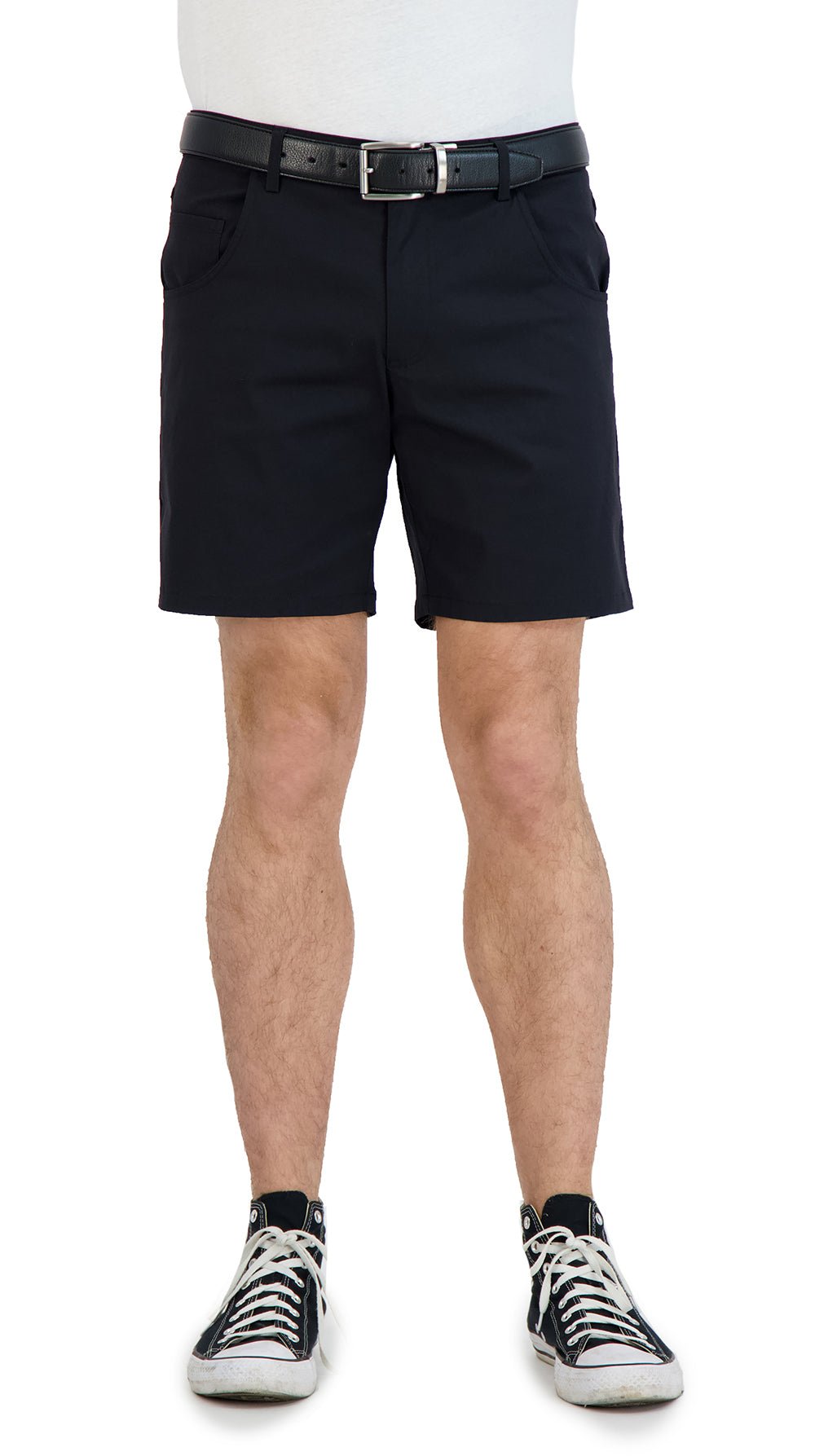 Everyday Stretch Shorts with a Comfortable Built - In Liner - Denim Style - Black - Che Cose Belle