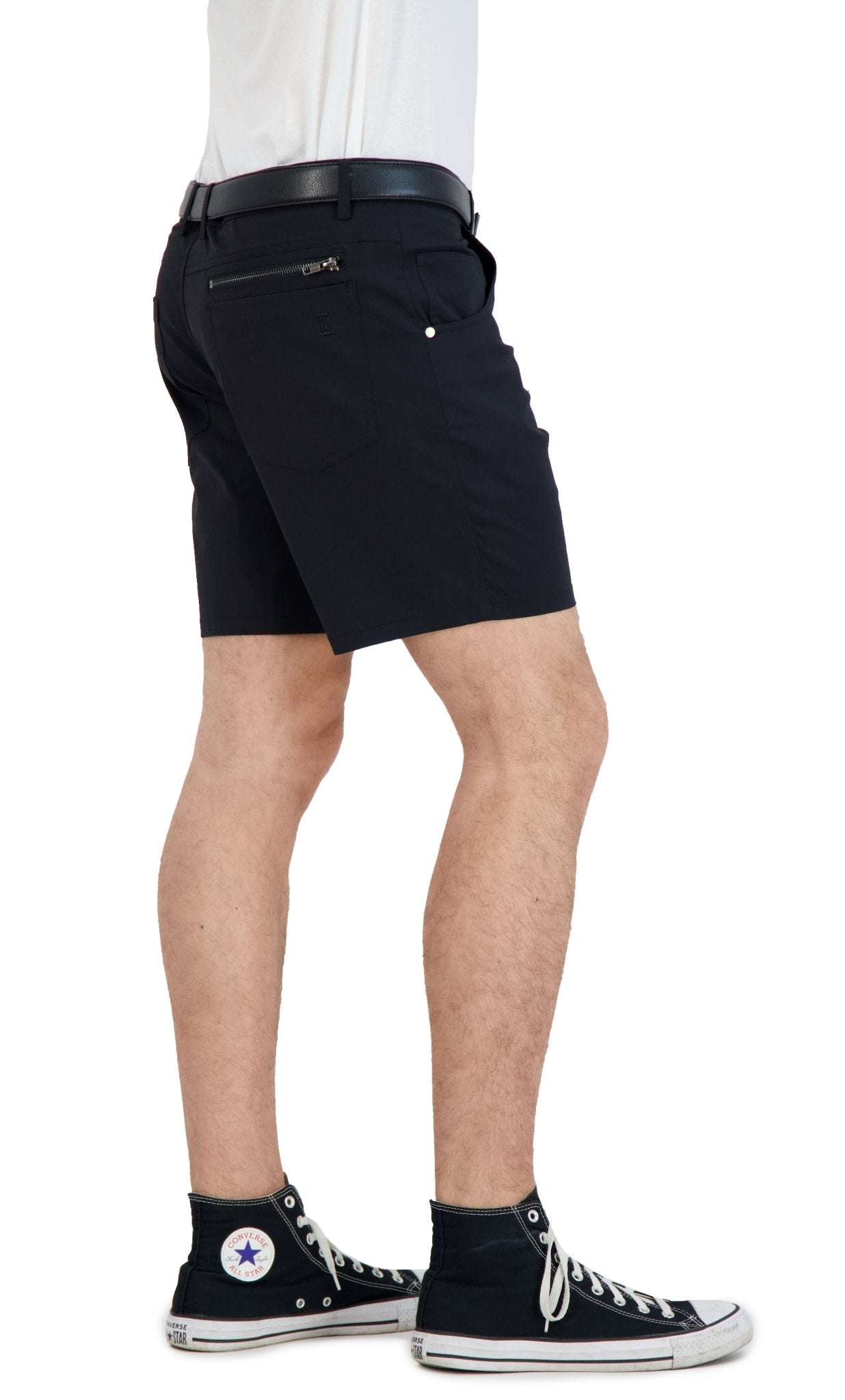 Everyday Stretch Shorts with a Comfortable Built - In Liner - Denim Style - Black - Che Cose Belle