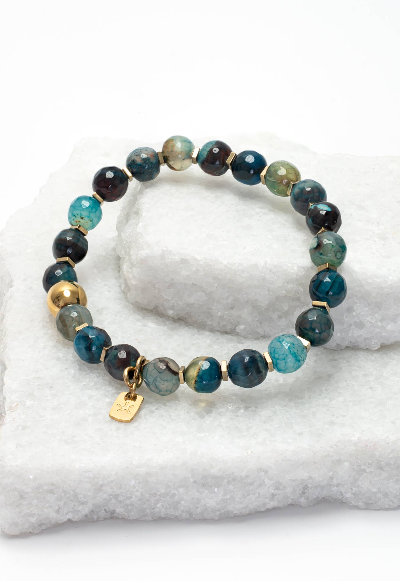 Ewa Beaded Green Agate Bracelet - Che Cose Belle