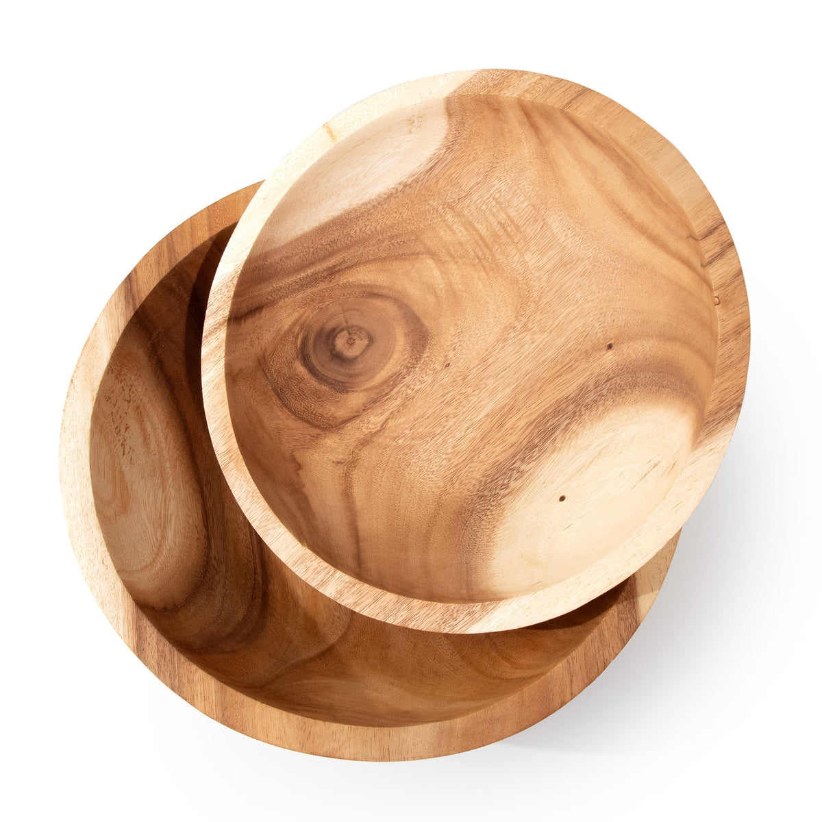 Extra Large Set of 2 Round Teak Bowls - Che Cose Belle