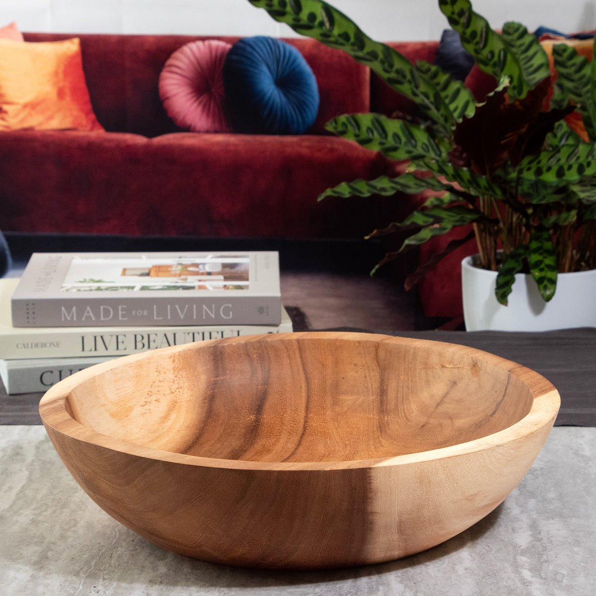 Extra Large Set of 2 Round Teak Bowls - Che Cose Belle