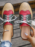 Eyelet Lace Up Slip-Ons - Che Cose Belle