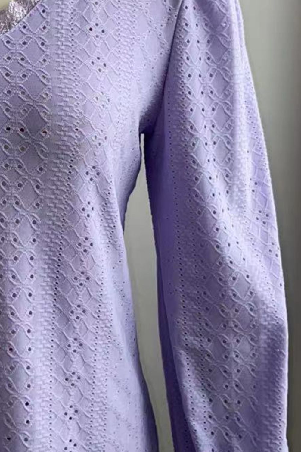 Eyelet V - Neck Flounce Sleeve Blouse - Che Cose Belle