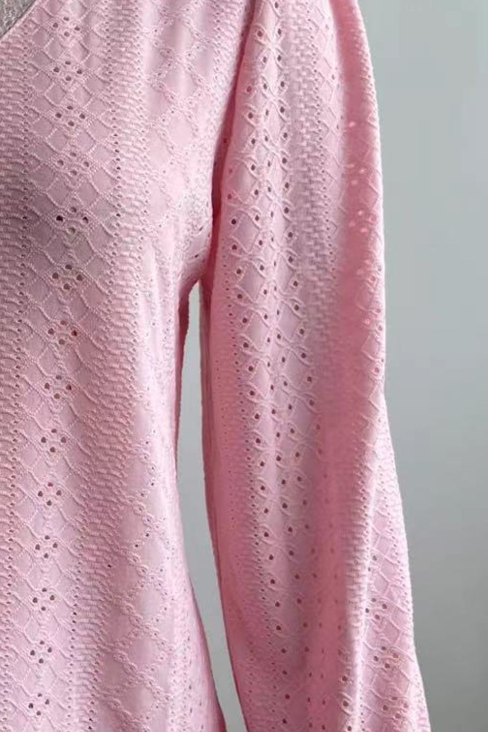 Eyelet V - Neck Flounce Sleeve Blouse - Che Cose Belle