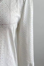 Eyelet V - Neck Flounce Sleeve Blouse - Che Cose Belle
