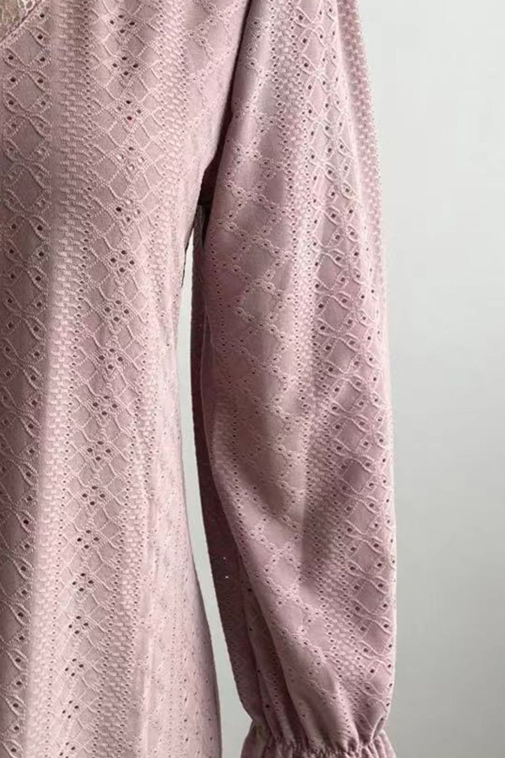 Eyelet V - Neck Flounce Sleeve Blouse - Che Cose Belle