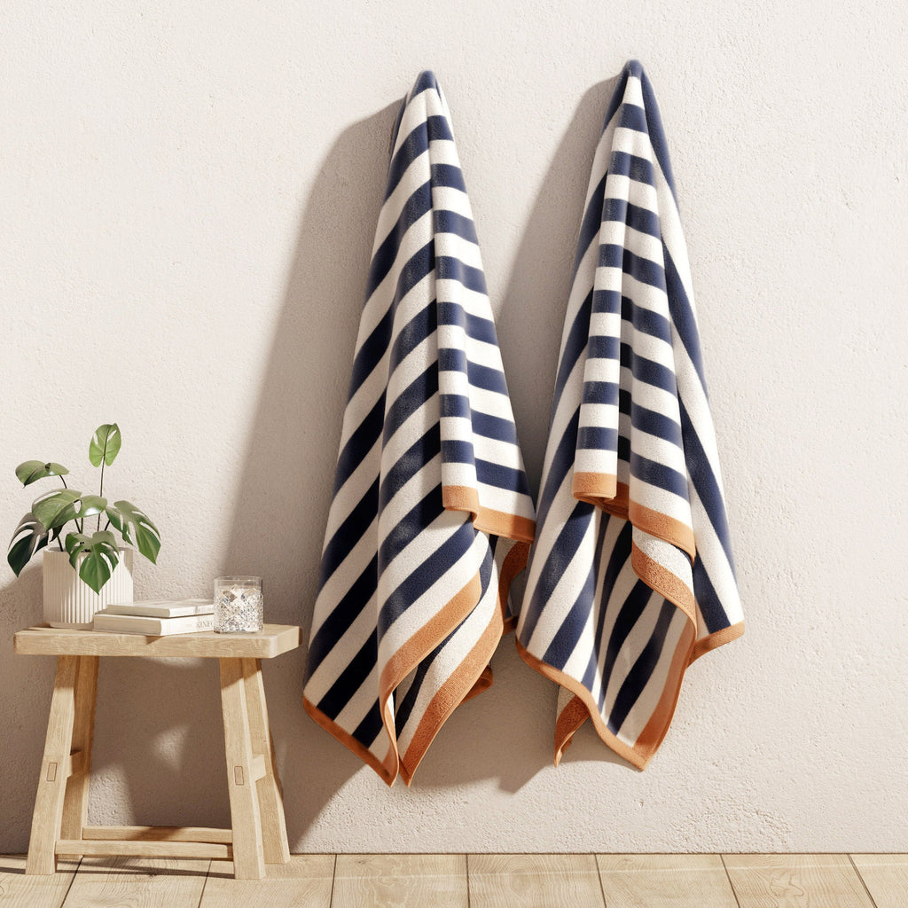 Oversized Striped Border Cabana Beach Towel - Santa Cruz