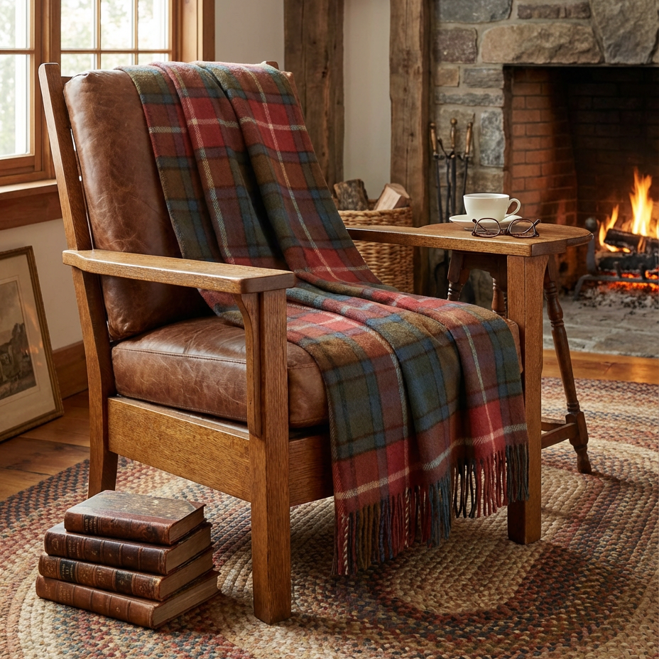Highland Tartan Tweed Merino Wool Throw - Antique Buchanan
