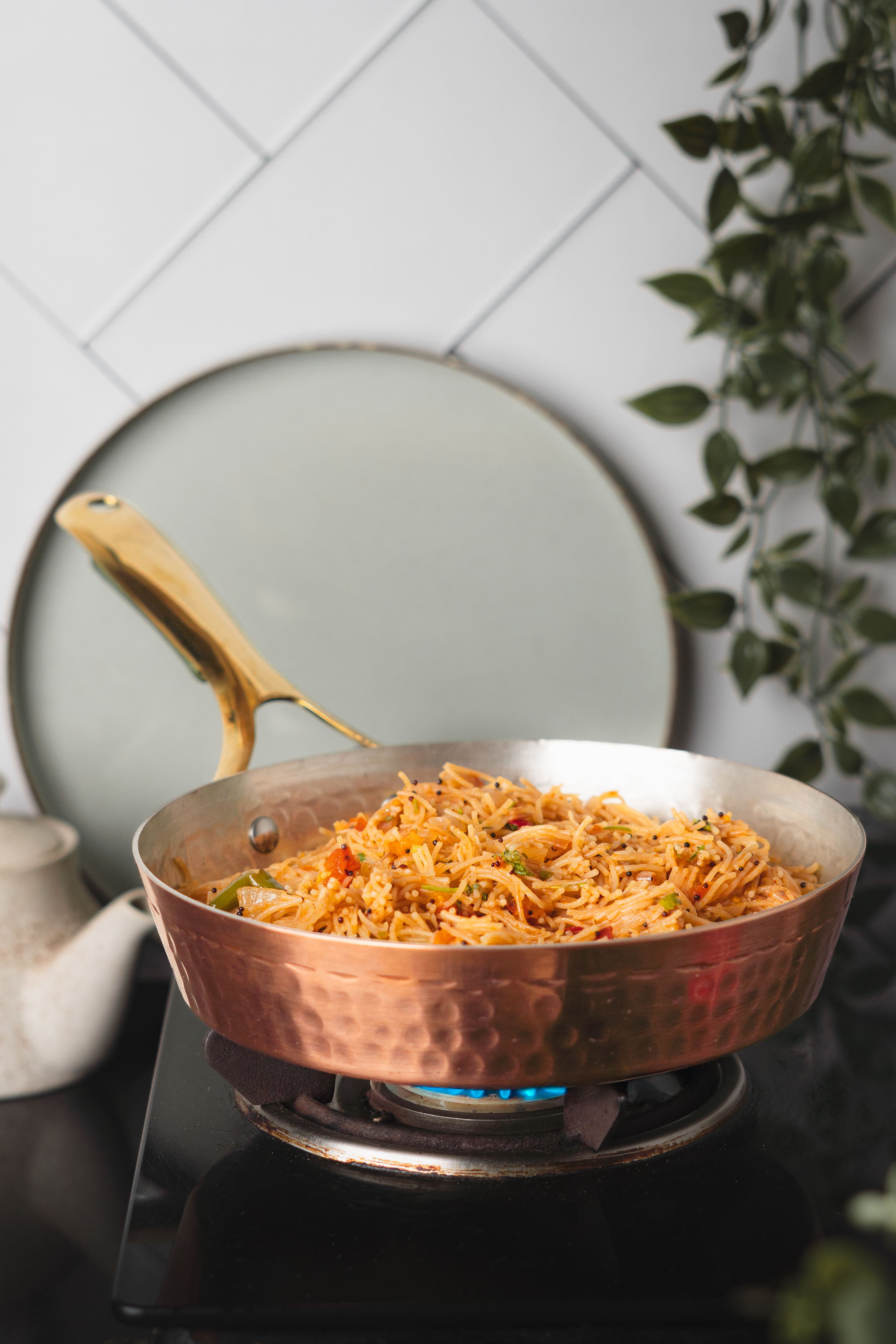 Copper Frypan (Frying Pan) with Brass Handle - Saute Pan