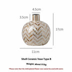 Natural Shell Handmade Ceramic Vase Home Creative Flower Container
