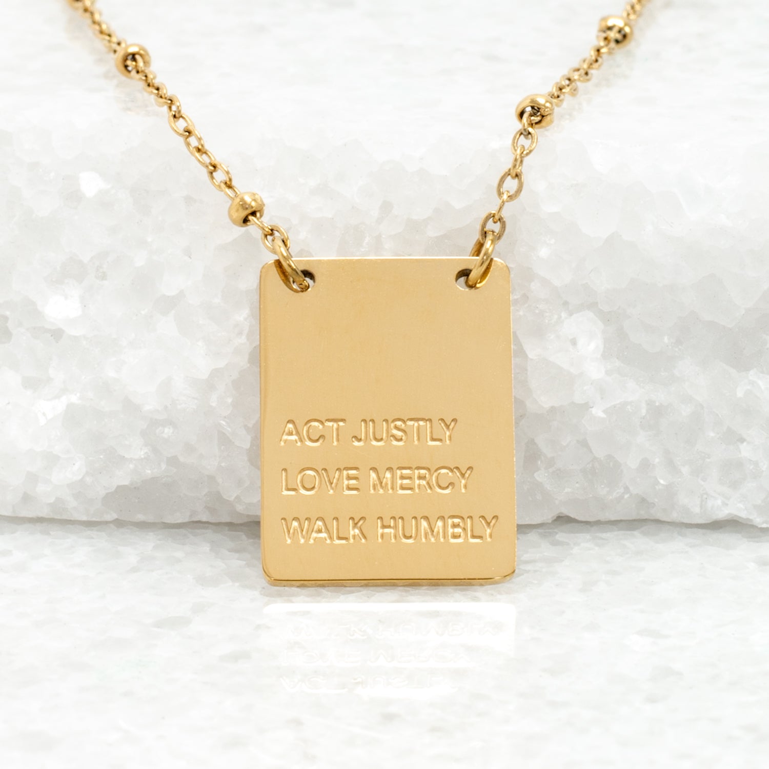 Act Justly Necklace in Gold