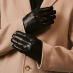 Fabio (black) - Men's classic Italian lambskin leather gloves with pure silk lining - Che Cose Belle