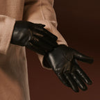 Fabio (black) - Men's classic Italian lambskin leather gloves with pure silk lining - Che Cose Belle
