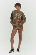 FABIO VOILE JACKET IN CREAM AND MOCHA - Che Cose Belle