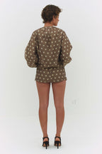 FABIO VOILE JACKET IN CREAM AND MOCHA - Che Cose Belle