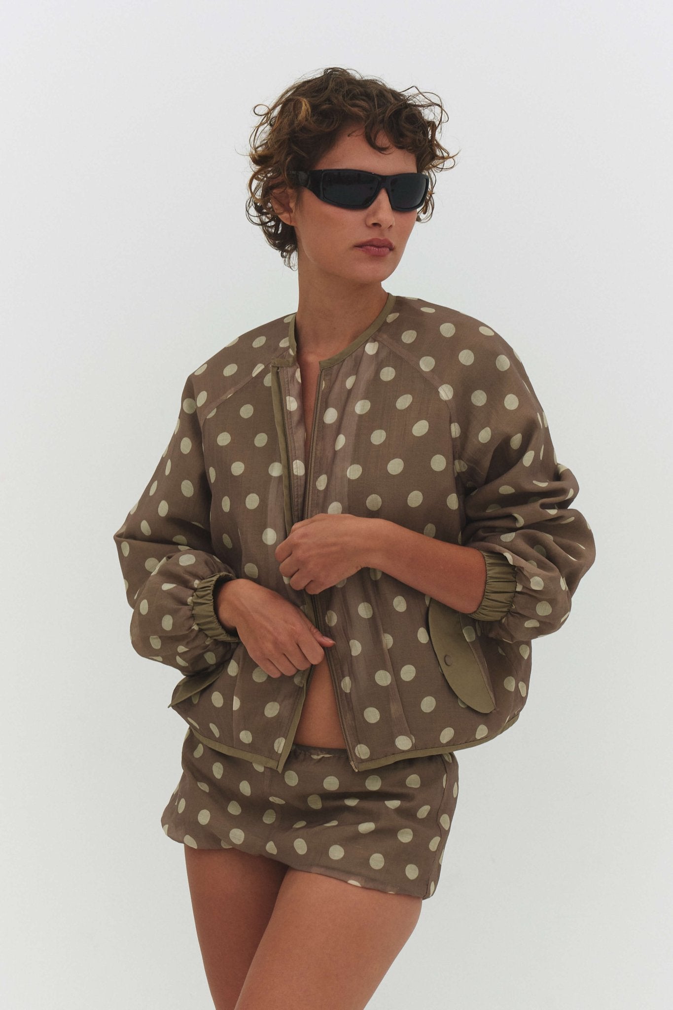 FABIO VOILE JACKET IN CREAM AND MOCHA - Che Cose Belle