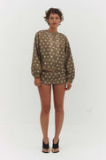 FABIO VOILE JACKET IN CREAM AND MOCHA - Che Cose Belle