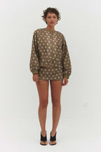 FABIO VOILE JACKET IN CREAM AND MOCHA - Che Cose Belle
