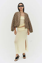 FABIO VOILE JACKET IN CREAM AND MOCHA - Che Cose Belle