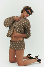 FABIO VOILE JACKET IN CREAM AND MOCHA - Che Cose Belle
