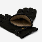 Fabrizio (black) – Tweed men's gloves with touchscreen capability and adjustable snap button - Che Cose Belle