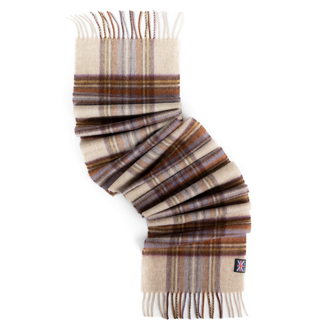 Prince of Scots Fringed Merino Wool Scarf - Dress Heather Stewart