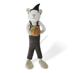 Fall and Halloween Figurine - Mouse with Pumpkin (White) - Extra Large - Che Cose Belle