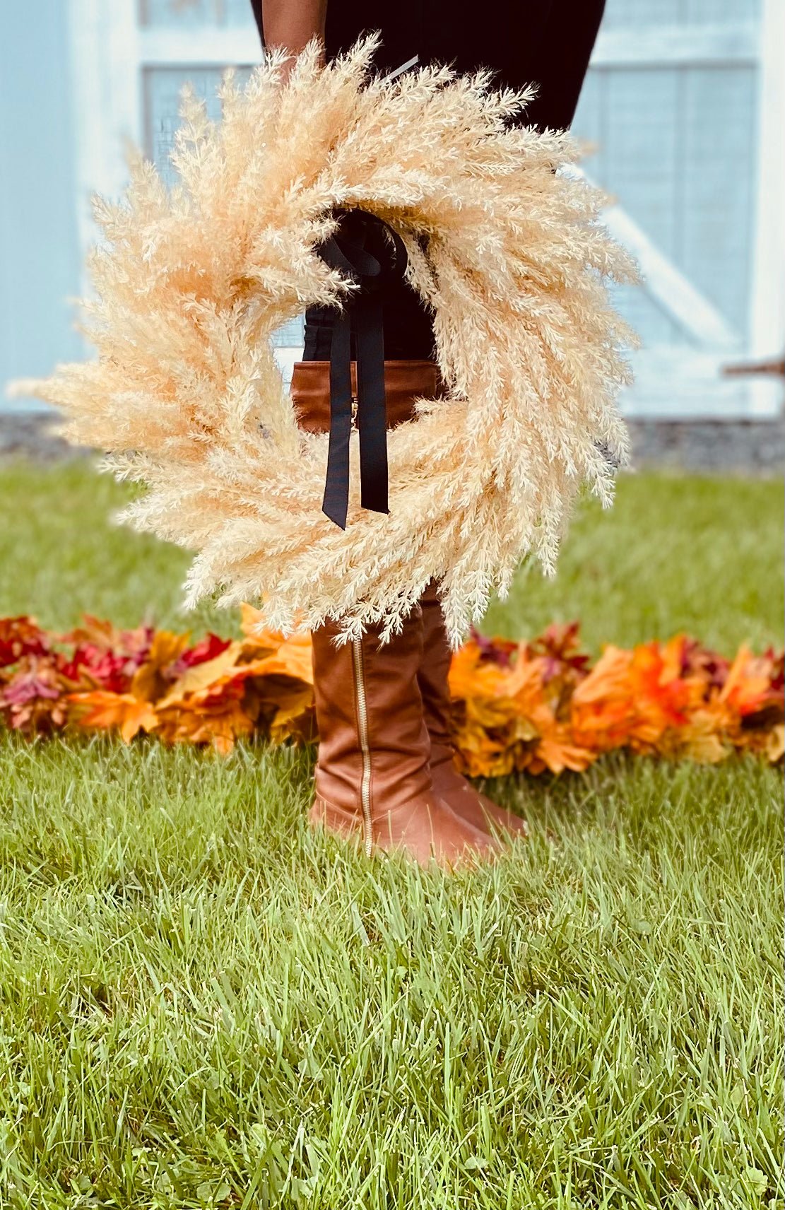 Fall Boho Pampas Wreath - Che Cose Belle