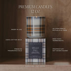 Fall Leaves Soy Candle - Boxed Amber Tinted Glass Jar - 12 oz - Che Cose Belle