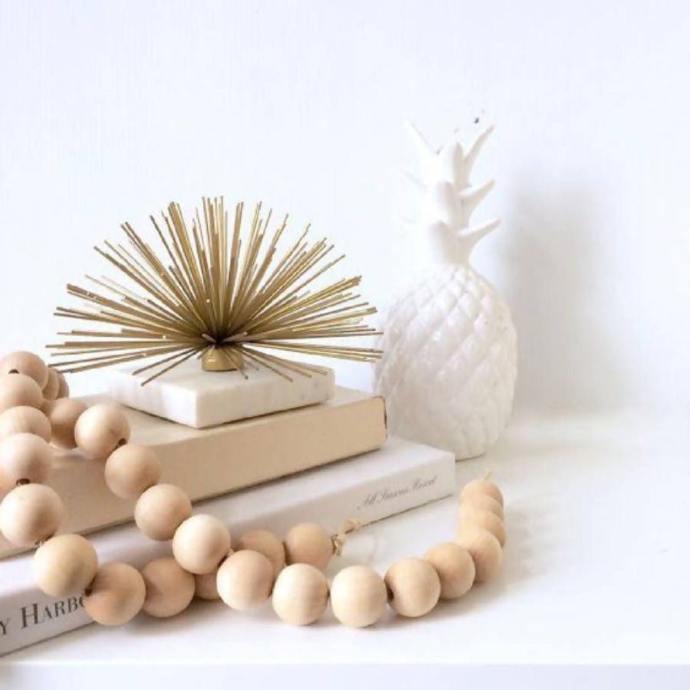 Farmhouse Wooden Beads With Jute Tassels - Che Cose Belle