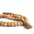 Farmhouse Wooden Beads With Jute Tassels - Che Cose Belle