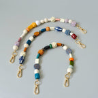 Fashionable Colorful Retro Handmade Wooden Chain Short Handbag Carrying Chain - Che Cose Belle