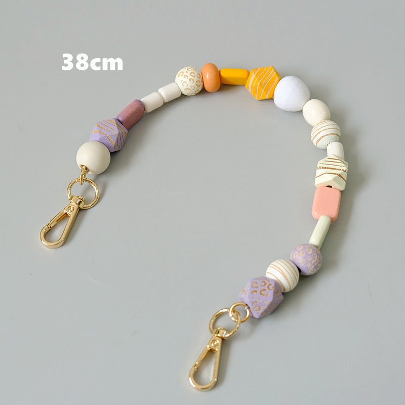 Fashionable Colorful Retro Handmade Wooden Chain Short Handbag Carrying Chain - Che Cose Belle